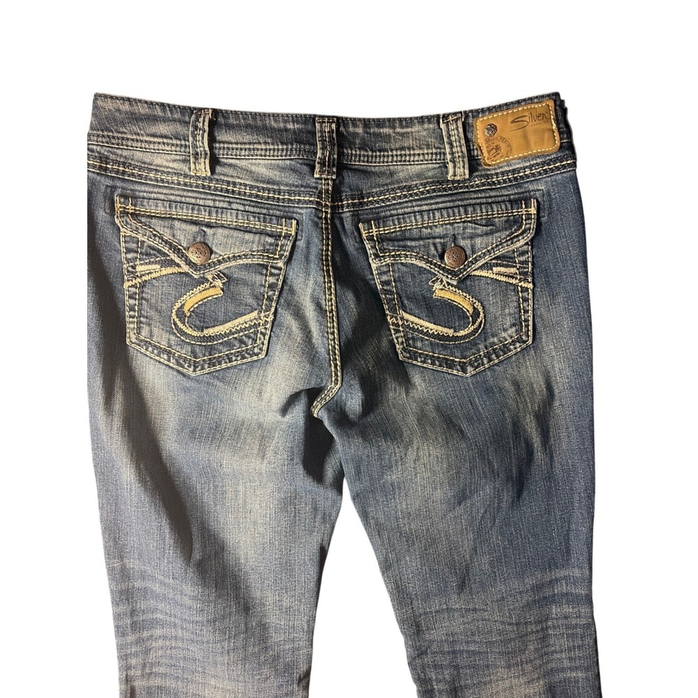 Silver Jeans Co Suki Bootcut Jeans Womens 34 Blue Mid Rise Flap Pocket Denim - Picture 10 of 10